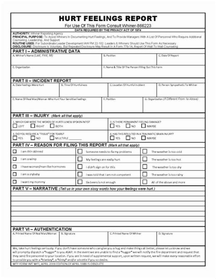 Hurt Feelings Report